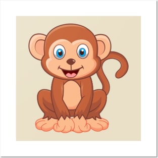 Cute Baby Monkey Posters and Art